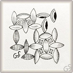 Muster Alexa von Simone Menzel CZT, ein Muster geeignet für Zentangle® and Zentangle® inspired art, präsentiert in der Musterquelle