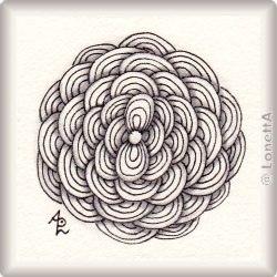 Zentangle-Pattern 'Arc Flower' by JJ LaBarbera, presented by www.musterquelle.de