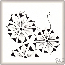 Muster Blooming Kangular von Tomàs Padrós CZT, ein Muster geeignet für Zentangle® and Zentangle® inspired art, präsentiert in der Musterquelle