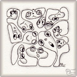 Muster Borbots von Isabel Wallis, ein Muster geeignet für Zentangle® and Zentangle® inspired art, präsentiert in der Musterquelle