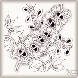 Muster Cacon von Diana Schreur CZT, ein Muster geeignet für Zentangle® and Zentangle® inspired art, präsentiert in der Musterquelle