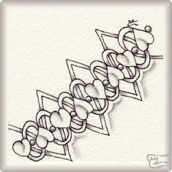 Muster Cherub von Debbie Raaen CZT, ein Muster geeignet für Zentangle® and Zentangle® inspired art, präsentiert in der Musterquelle