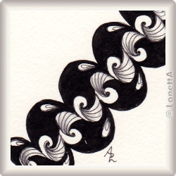 Zentangle-Pattern 'Cloudfall' by Lily Moon, presented by www.musterquelle.de