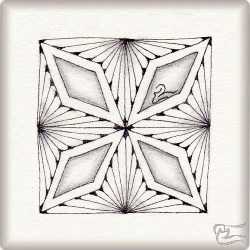 Muster DiaRay von Barbara Duel-Johnson CZT, ein Muster geeignet für Zentangle® and Zentangle® inspired art, präsentiert in der Musterquelle
