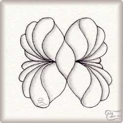 Muster Echoleaf von Karin Frank, ein Muster geeignet für Zentangle® and Zentangle® inspired art, präsentiert in der Musterquelle
