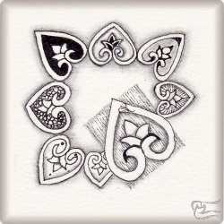 Muster Flove von Gloria Pazos CZT, ein Muster geeignet für Zentangle® and Zentangle® inspired art, präsentiert in der Musterquelle