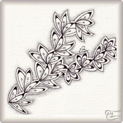 Muster Fluxfan von Christiane Musiol, ein Muster geeignet für Zentangle® and Zentangle® inspired art, präsentiert in der Musterquelle