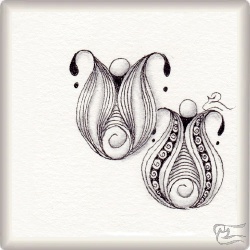 Muster Fureyla von Lisa Brandt, ein Muster geeignet für Zentangle® and Zentangle® inspired art, präsentiert in der Musterquelle