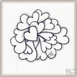 Muster Growing Heart von Susie Ngamsuwan, ein Muster geeignet für Zentangle® and Zentangle® inspired art, präsentiert in der Musterquelle