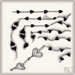 Muster HeartChains von Barbara Duel-Johnson CZT, ein Muster geeignet für Zentangle® and Zentangle® inspired art, präsentiert in der Musterquelle