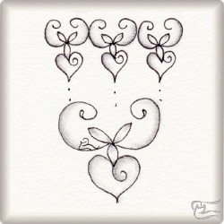 Muster HeartDangles von Barbara Duel-Johnson CZT, ein Muster geeignet für Zentangle® and Zentangle® inspired art, präsentiert in der Musterquelle