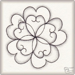 Muster Heartflow von Barbara Duel-Johnson CZT, ein Muster geeignet für Zentangle® and Zentangle® inspired art, präsentiert in der Musterquelle