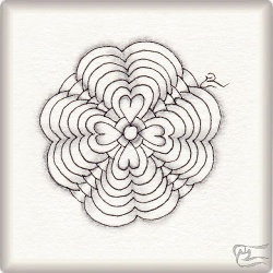Muster Hearts Content von Barbara Duel-Johnson CZT, ein Muster geeignet für Zentangle® and Zentangle® inspired art, präsentiert in der Musterquelle