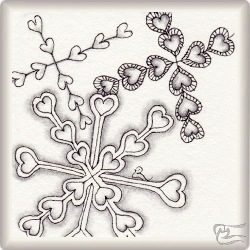 Muster Hearts Gabre von Barbara Duel-Johnson CZT, ein Muster geeignet für Zentangle® and Zentangle® inspired art, präsentiert in der Musterquelle