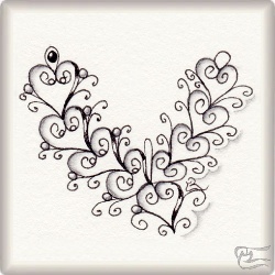 Muster Hearts Stack von Barbara Duel-Johnson CZT, ein Muster geeignet für Zentangle® and Zentangle® inspired art, präsentiert in der Musterquelle