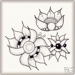Muster Indya von Almudena Mora Rodriguez CZT, ein Muster geeignet für Zentangle® and Zentangle® inspired art, präsentiert in der Musterquelle