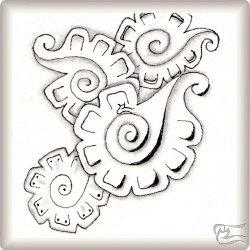 Muster Inti von Melanie Marty CZT, ein Muster geeignet für Zentangle® and Zentangle® inspired art, präsentiert in der Musterquelle