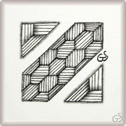 Muster Kev von Barbara Duel-Johnson CZT, ein Muster geeignet für Zentangle® and Zentangle® inspired art, präsentiert in der Musterquelle