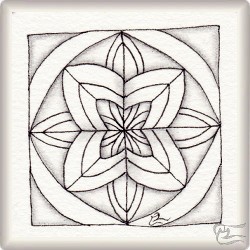 Muster Kew von Patricia Aragón CZT, ein Muster geeignet für Zentangle® and Zentangle® inspired art, präsentiert in der Musterquelle
