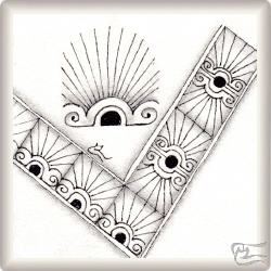 Muster La Soleia von Mercé Fet CZT, ein Muster geeignet für Zentangle® and Zentangle® inspired art, präsentiert in der Musterquelle