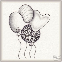 Muster Loon von Kim Mouzon CZT, ein Muster geeignet für Zentangle® and Zentangle® inspired art, präsentiert in der Musterquelle