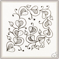 Muster Love-Chain von Daniela Nielson CZT, ein Muster geeignet für Zentangle® and Zentangle® inspired art, präsentiert in der Musterquelle