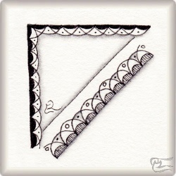 Muster Scallide von Barbara Duel-Johnson CZT, ein Muster geeignet für Zentangle® and Zentangle® inspired art, präsentiert in der Musterquelle