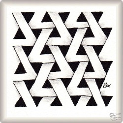 Muster SevenZees von Jody Genovese CZT, ein Muster geeignet für Zentangle® and Zentangle® inspired art, präsentiert in der Musterquelle