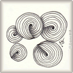 Muster Spoolies von Hanny Nura CZT, ein Muster geeignet für Zentangle® and Zentangle® inspired art, präsentiert in der Musterquelle