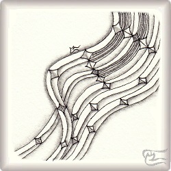 Muster Tiwa von Ria Matheussen CZT, ein Muster geeignet für Zentangle® and Zentangle® inspired art, präsentiert in der Musterquelle