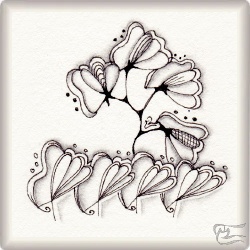 Muster Triqui-Traqui von Carla Bertola CZT, ein Muster geeignet für Zentangle® and Zentangle® inspired art, präsentiert in der Musterquelle