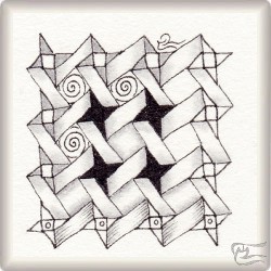 Muster Trisquar von Ria Matheussen CZT, ein Muster geeignet für Zentangle® and Zentangle® inspired art, präsentiert in der Musterquelle