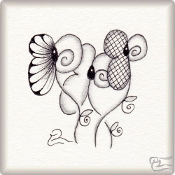 Muster Valeflor von Pilar Minguela Alonso CZT, ein Muster geeignet für Zentangle® and Zentangle® inspired art, präsentiert in der Musterquelle