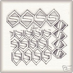 Muster Veranistido von Carmen Menchon Galiana CZT, ein Muster geeignet für Zentangle® and Zentangle® inspired art, präsentiert in der Musterquelle