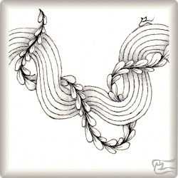 Muster Walu von Ria Matheussen CZT, ein Muster geeignet für Zentangle® and Zentangle® inspired art, präsentiert in der Musterquelle
