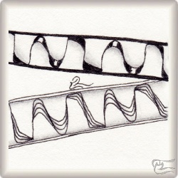 Muster Zenda5 von Marcela Alejandra Rivera CZT, ein Muster geeignet für Zentangle® and Zentangle® inspired art, präsentiert in der Musterquelle