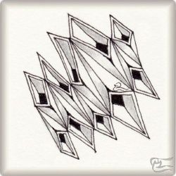 Muster Aiposaat von Zentangle, ein Muster geeignet für Zentangle® and Zentangle® inspired art, präsentiert in der Musterquelle
