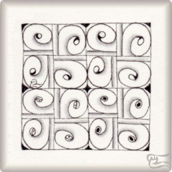 Muster Alfi 1 von Maria Vennekens CZT, ein Muster geeignet für Zentangle® and Zentangle® inspired art, präsentiert in der Musterquelle