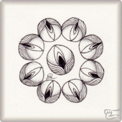 Muster Ardoris von Ludivine Schott CZT, ein Muster geeignet für Zentangle® and Zentangle® inspired art, präsentiert in der Musterquelle
