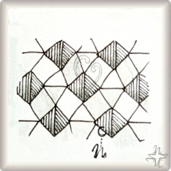 Muster Azzinta von Pere Cobo CZT, ein Muster geeignet für Zentangle® and Zentangle® inspired art, präsentiert in der Musterquelle