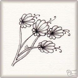 Muster Blumfeflu von Gildo Sobrino CZT, ein Muster geeignet für Zentangle® and Zentangle® inspired art, präsentiert in der Musterquelle