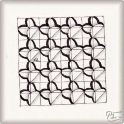 Muster BunnyTrax von Alice Hendon CZT, ein Muster geeignet für Zentangle® and Zentangle® inspired art, präsentiert in der Musterquelle