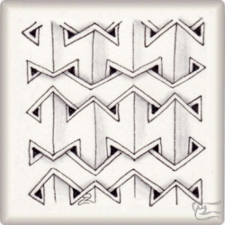 Muster Bureaukrat von Tomàs Padrós CZT, ein Muster geeignet für Zentangle® and Zentangle® inspired art, präsentiert in der Musterquelle