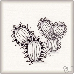 Muster Cact-Tius von Isaura Cortez , ein Muster geeignet für Zentangle® and Zentangle® inspired art, präsentiert in der Musterquelle