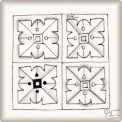 Muster Caelis von Belén García CZT, ein Muster geeignet für Zentangle® and Zentangle® inspired art, präsentiert in der Musterquelle