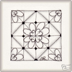 Muster Caroline von Barbara Duel-Johnson CZT, ein Muster geeignet für Zentangle® and Zentangle® inspired art, präsentiert in der Musterquelle