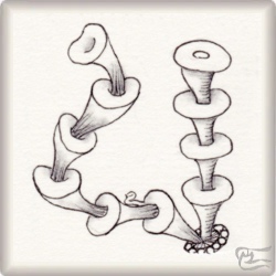 Muster Castellera von Pere Cobo CZT, ein Muster geeignet für Zentangle® and Zentangle® inspired art, präsentiert in der Musterquelle