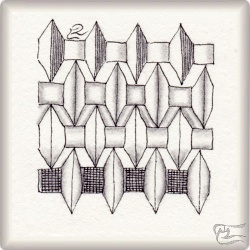 Muster Dexirr von Ria Matheussen CZT, ein Muster geeignet für Zentangle® and Zentangle® inspired art, präsentiert in der Musterquelle