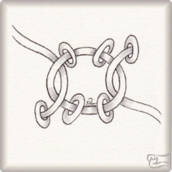 Muster Doble Anillo von Carmen Muñiz Real CZT, ein Muster geeignet für Zentangle® and Zentangle® inspired art, präsentiert in der Musterquelle