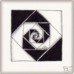Muster Dreiecks-Spirale von Henrike Bratz CZT, ein Muster geeignet für Zentangle® and Zentangle® inspired art, präsentiert in der Musterquelle